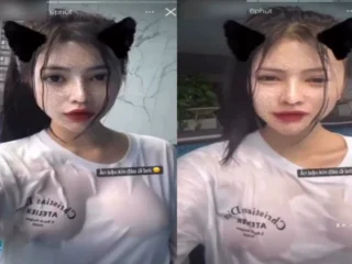 Uyên Nhi vòng 1 căng tròn và quả quần chip xẻ cánh bướm